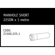 Marley Rubber Ring Joint Manhole Short 225DN x 1Metre - Z1500.225.1